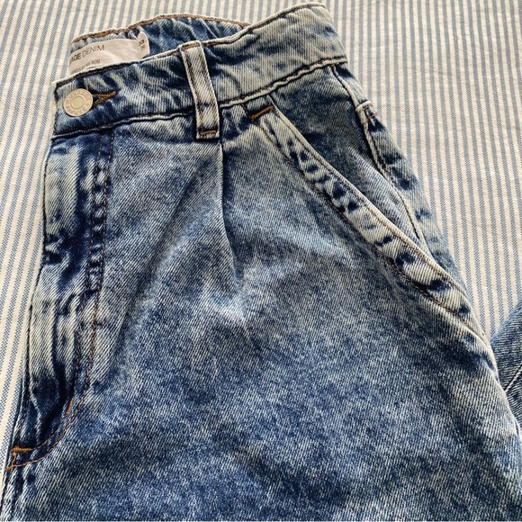 Garage Denim High Rise Pleated Acid Wash 80’s Mom Jeans Size 03|26 - Picture 2 of 8
